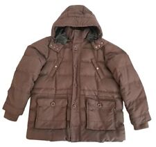 MASSIMO REBECCHI piumino giacca marrone cappuccio vera piuma uomo ragazzo tg 56