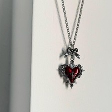 Collana Y2k Fiocco Croce Cuore