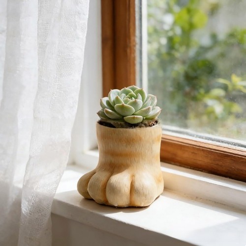 Zampa gatto resina vaso - di,