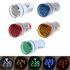 Voltmetro Voltometro Voltimetro  Digitale Tondo Da Pannello Rosso Bianco Giallo