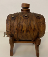 Piccolo barile vintage "Cognac San Marino" in vetro, cuoio e legno