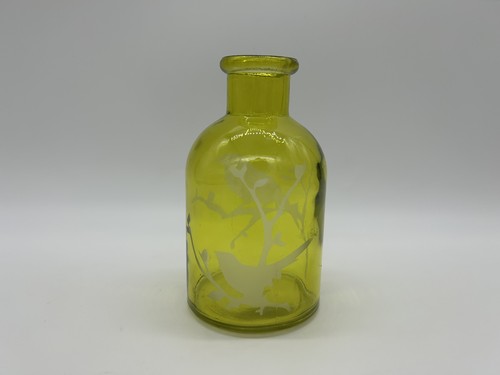 Vaso vetro giallo riciclato - vaso,