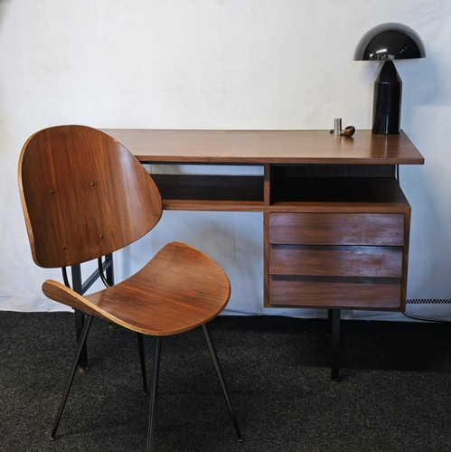Scrivania con sedia legno teak - con,