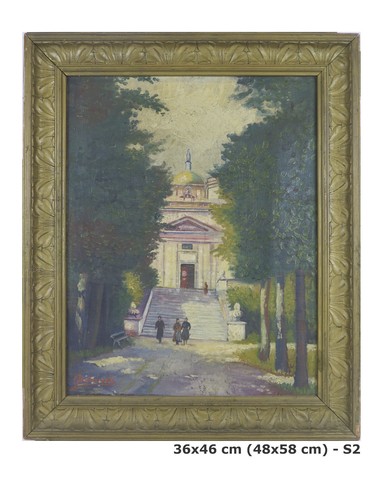 Quadro antico olio tela - olio,