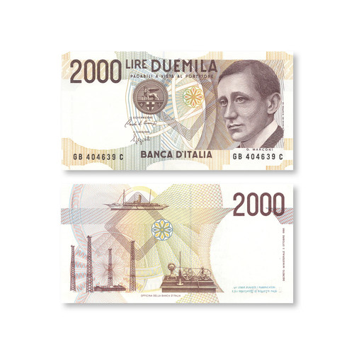 Italy 2000 lire 1990 b466a - italy, lire,