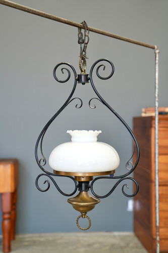 Lampadario olio vintage - lampadario, a