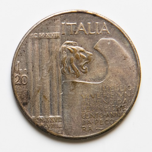 Moneta lire 1943 benito - moneta, 20