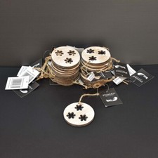 Lot 22 décorations de Noël pour sapin bois clair rond D 15 cm Pomax Neuf