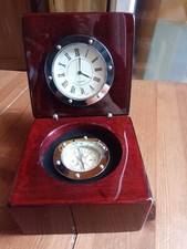 scatola legno massello orologio bussola nautica 
