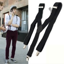 Elastico Bretelle Regolabile Uomo Cinghia Donna Nero Nuovo unisex cj