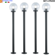 Lampione Da Esterno Sfera ? 20 Da Giardino in Alluminio a Pavimento H 120cm 4 PZ