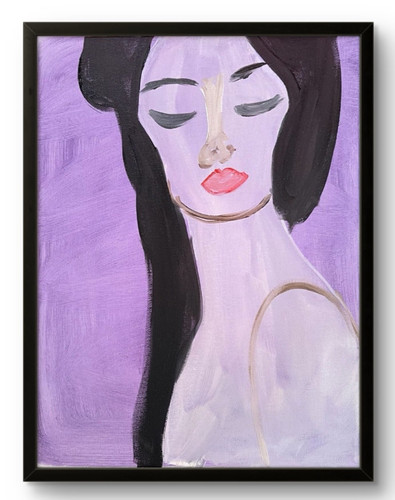 Quadro acrilico volto - , donna