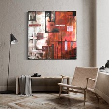 quadro moderno astratto Industrial Design Ruggine 100x100cm Dipinto A Manosutela