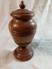 Vaso in legno  con coperchio  vintage soprammobile altezza 18 cm 