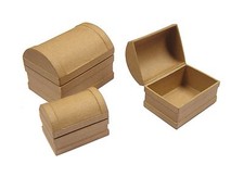Set 3 Cartapesta Tesoro Cassapanche Gioielli Craft Scatole per Decoupage