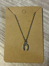 collana bigiotteria ciondolo charm ferro cavallo brillantini portafortuna