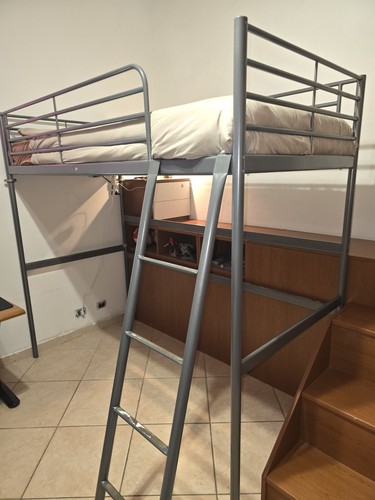 Letto soppalco ikea svarta - letto,