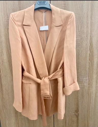 Giacca blazer lino albicocca - blazer, albicocca-