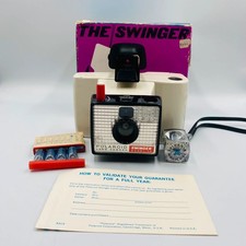 Macchina fotografica terrestre Polaroid Swinger modello 20 con scatola, flash e manuale - 1960 Prop