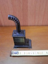 vecchio TEMPERAMATITE in metallo STUFA A LEGNA CON TUBO stile antico d epoca di