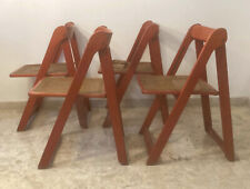 Sedie Vintage anni 60 70 Legno Rosso Rattan Design Trieste Aldo Jacober Bazzani