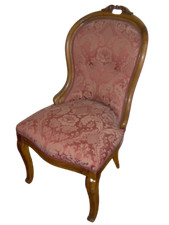 Poltrona impero in noce massello restaurata - poltroncina -sedia - primi 800.