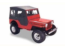 Capote Tigertop Black Crush Softtop nera senza binari Jeep CJ 48-53