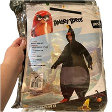 Costume adulto Angry Birds BOMB Rubie tuta con cappuccio media M taglia unica HTF NUOVO✨