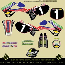 Kit Grafica Circuito Semplice Verde Kawasaki Pro Kx 125 250 99 2000 Evo Super Evo