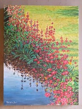 071 QUADRO Olio su Tela RIFLESSI NELLO STAGNO 30 x 40 (35)