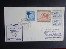 PRIMO VOLO LUFTHANSA 1961 SANTIAGO d.C.- ZUERICH (P429)