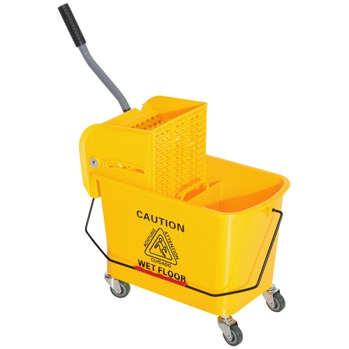 Homcom carrello secchio giallo - carrello,