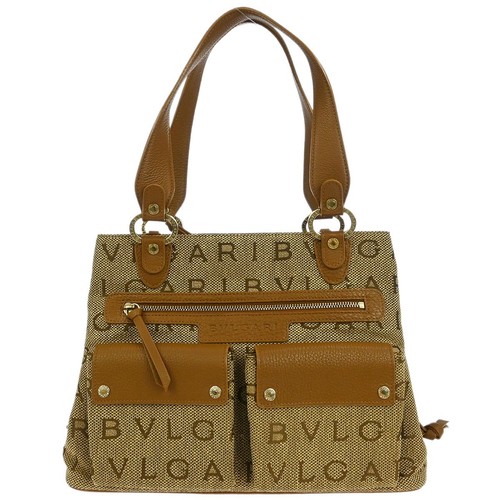 Bvlgari brown canvas logomania - brown,