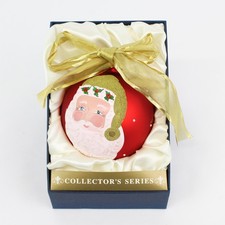 Collectors Series 10.2cm Babbo Natale Rosso Vetro Sfera Ornamento