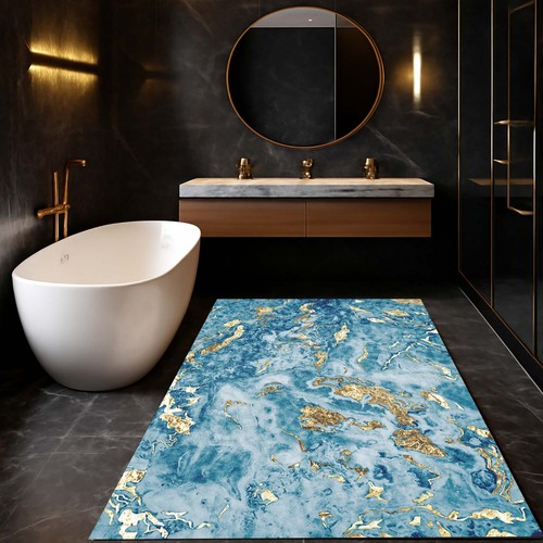 Tappeto marmo blu - , oro