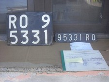 TARGA AUTO D'EPOCA COMPLETA