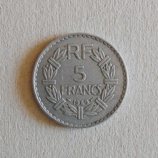 Moneta da 5 franchi dalla Francia del 1949 (molto bella)