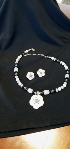 Set collana orecchini rosa - collana,