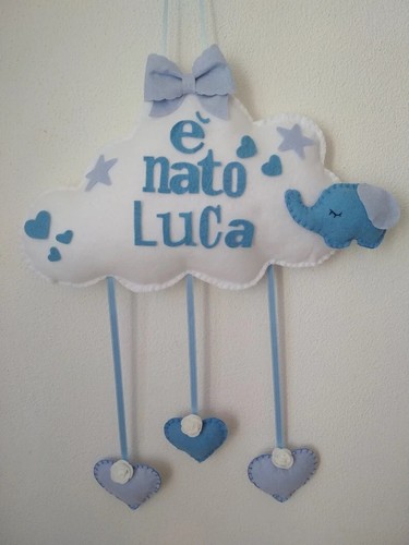 Fiocco nascita nuvoletta