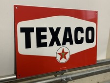 Insegna Qualità Metallo Acciaio Pesante Pompa Gas Petrolio Texaco Stile Vintage