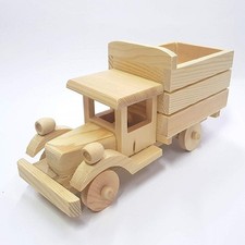 AUTO CAMION IN LEGNO RF_64892 RIMORCHIO PORTA OGGETTI GIOIE COFANETTO DECOUPAGE