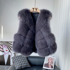 Womens Fox Fur Vest Short