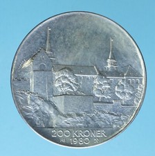 NORVEGIA 200 KRONER 1980 MONETE DA COLLEZIONE ARGENTO SILVER COIN NUMISMATICA
