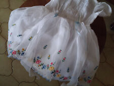 ABITINO BAMBINA cerimonia bianco ricamato a mano /lino 