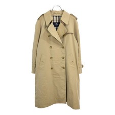 BURBERRY Trench Cappotto Beige Cotone Tartaruga Bottone Donna Taglia 12 Vintage