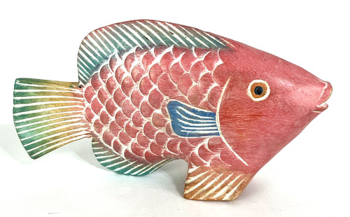 Decorazione pesce legno rosa - decorazione, e