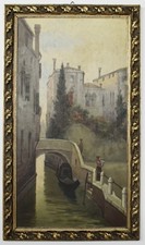 Painting Picture DIPINTO OLIO su tavola Paesaggio Veneziano  1900