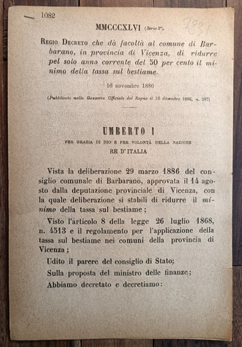 Barbarano 1886 regio - regio, x
