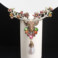 Spilla grande renna di Natale con borchie creative carino cartone animato vintage