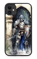 Custodia telefono gomma design Knight In Shining Armour pittura a olio cavalieri notte DL1